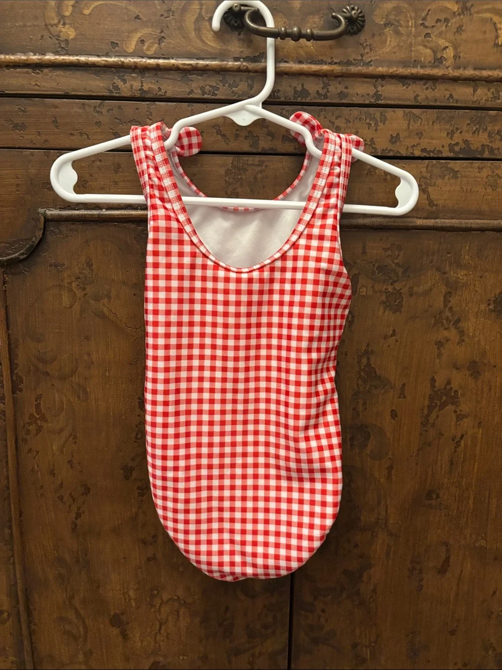 Cat & Jack Red Gingham Baby One-Piece Swimsuit